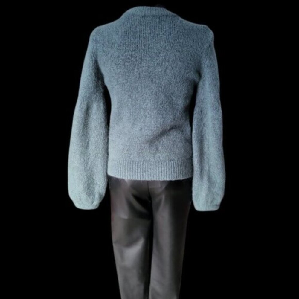 Mohair Wool Blend Puff Sleeve Sweater H&M Women's sz Small - Picture 7 of 10
